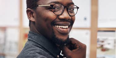 honest man with integrity smiling