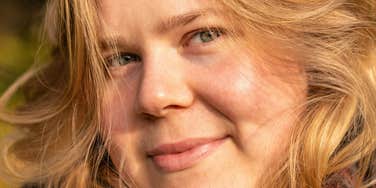 Woman is a happy person.