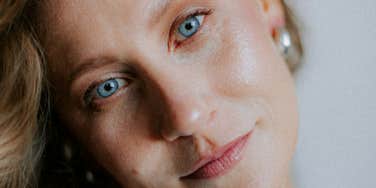 Woman protects her personal space from absorbing weird energy.