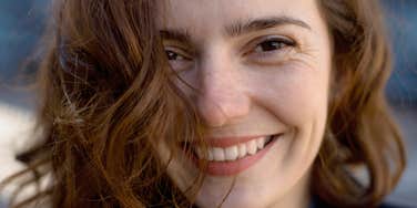 smiling happy woman close up