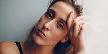 sad anxious woman in need of self-compassion