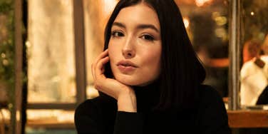 Woman who knows her full value, looking serious and beautiful 