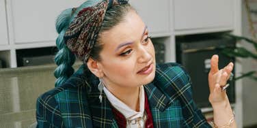 Woman is working hard but not moving up.