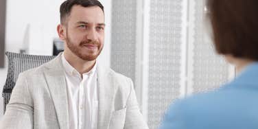 candidate having job interview in office