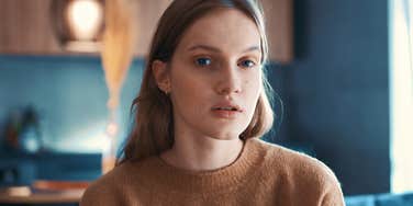 woman with strong internal standards thinking 