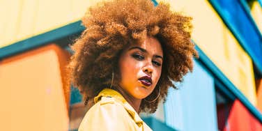 serious and ungrateful woman looking annoyed