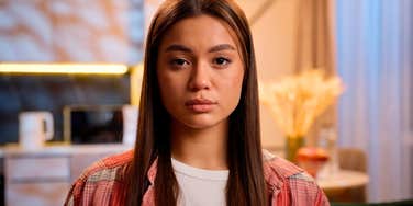 emotionally lazy woman staying silent at home