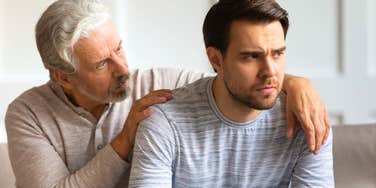 adult son who isn't a good person turned away from caring father