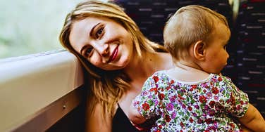 Middle class family on a train 