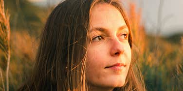 Woman is trying her best.