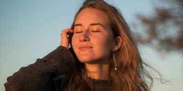 Woman loves being alone.