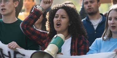group of people protesting
