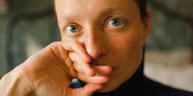 woman whose face gives away every emotion looking sad