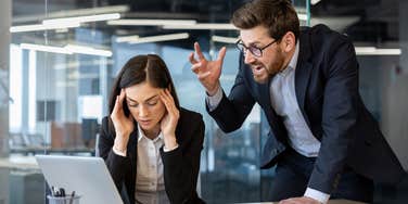 boss yelling at employee
