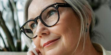 Woman has a calmer mind.