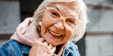 Happy woman has habits that give her peace.