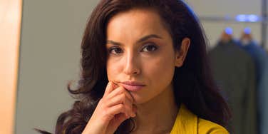 annoyed and irritated woman with a high iq