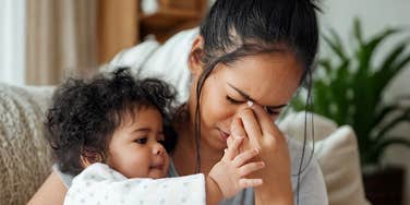 Mom is burnt out trying to be a super-mom.