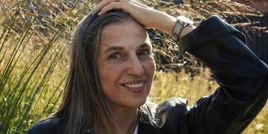 Woman feels happier and more peaceful with age.