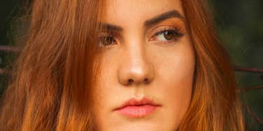 Woman is stuck in a bad mood.