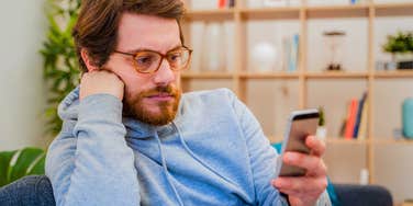 man with embarrassing personality following random women online