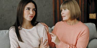 Parent who loves but doesn't really like the grown child she's scolding 