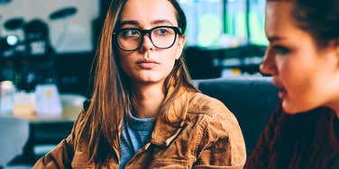 woman with adhd traits listening to friend talk