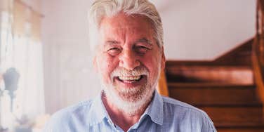 happy older man growing old with power and class