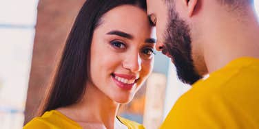 smiling happy woman with a soul connection to her partner