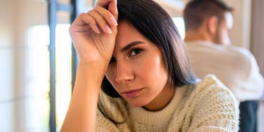 woman in a bad marriage thinking about leaving her husband