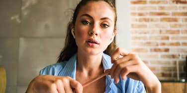 emotionally draining woman about to talk to someone