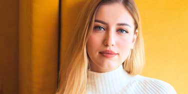 woman lacking emotional depth staring ahead