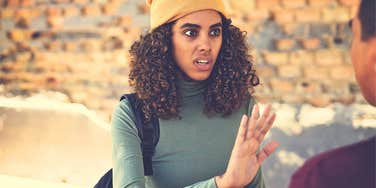 Woman cleverly shutting down someone playing devil's advocate with her