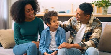 parents lying to their young son about grown up life