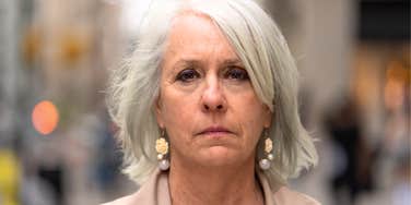 boomer woman who looks angry and entitled 