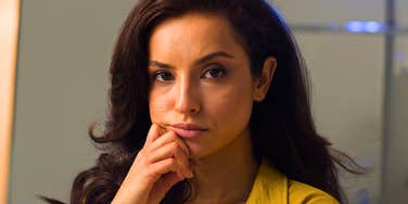 highly intelligent woman looking very annoyed