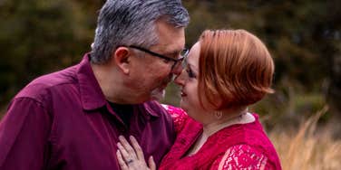 Man is happily married.