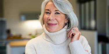 intelligent older woman who grew up before smartphones and ipads