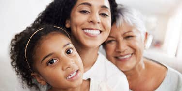 Mom, grandma and little daughter given the gift of great parenting