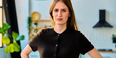 annoyed millennial woman who is often called angry