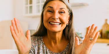 busy woman happy to take a break