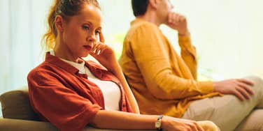 sad woman in a toxic relationship avoiding her partner