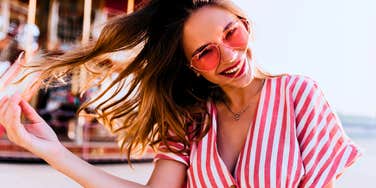 emotionally and mentally strong woman being carefree