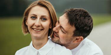 Couple shares a deep love.