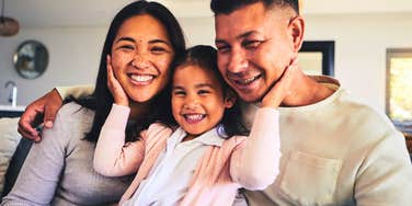happy family with emotionally secure daughter