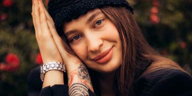self-respecting happy confident woman
