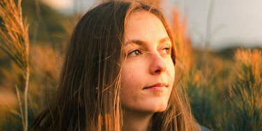 Woman has inner peace.