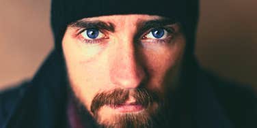 emotionally unavailable man staring seriously