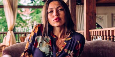 emotional psychopath woman looking smug