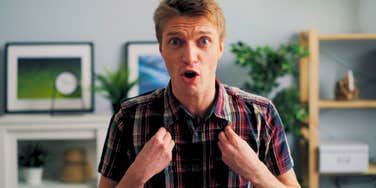 mentally and emotionally angry man having an outburst